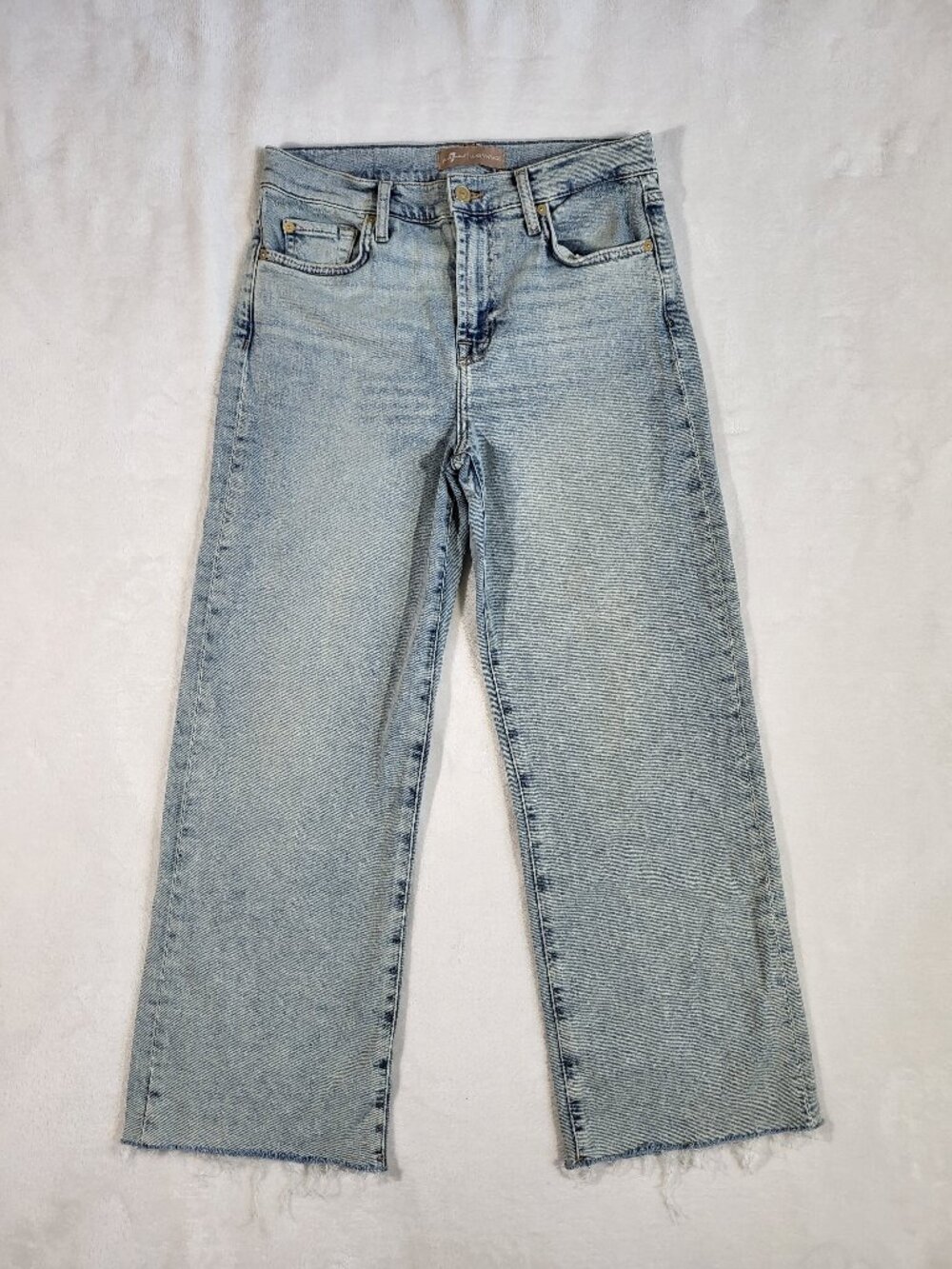 7 For All Mankind Cropped Luxe Vintage High Waisted Jeans - Size 28
